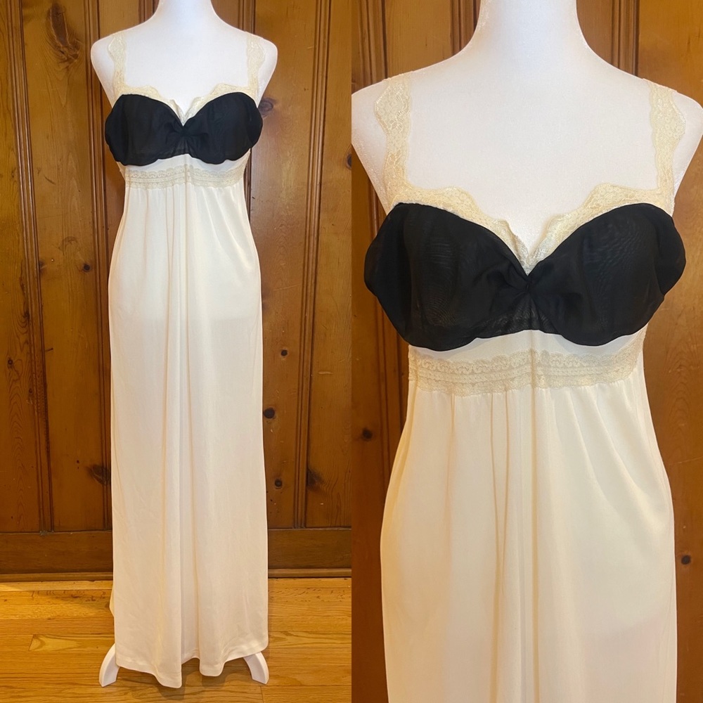 Miss Elaine Black and Cream Nightgown